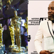 (L-R): In this handout provided by A.M.P.A.S., Oscar statues are seen backstage during the 91st Annual Academy Awards on February 24, 2019 in Hollywood, California. ; The Root’s Michael Harriot, cradling dual awards at the 2019 NABJ Awards.